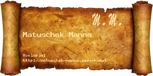 Matuschek Manna névjegykártya
